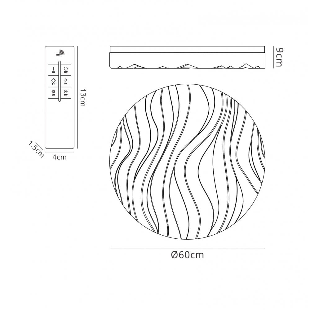 M5040R Arena Bathroom Ceiling / Wall Light Large Round 60W LED Dimmable Matt White / Acrylic