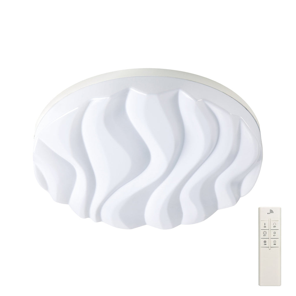 M5041R Arena Bathroom Ceiling / Wall Light Medium Round 40W LED Dimmable Matt White / Acrylic