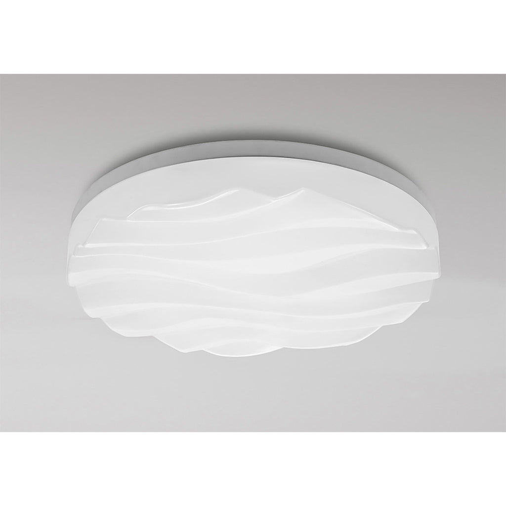 M5041R Arena Bathroom Ceiling / Wall Light Medium Round 40W LED Dimmable Matt White / Acrylic