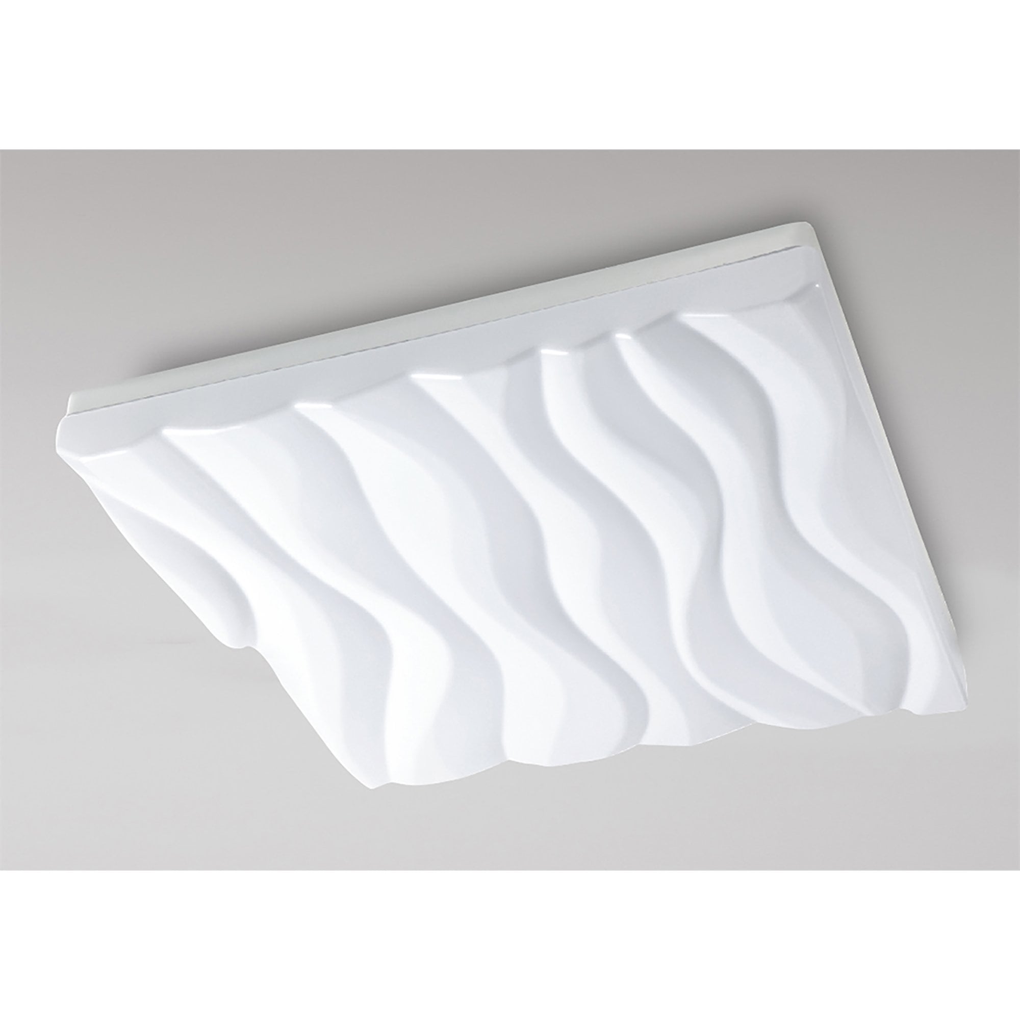 M5043R Arena Bathroom Ceiling / Wall Light Large Square 60W LED Dimmable Matt White / Acrylic