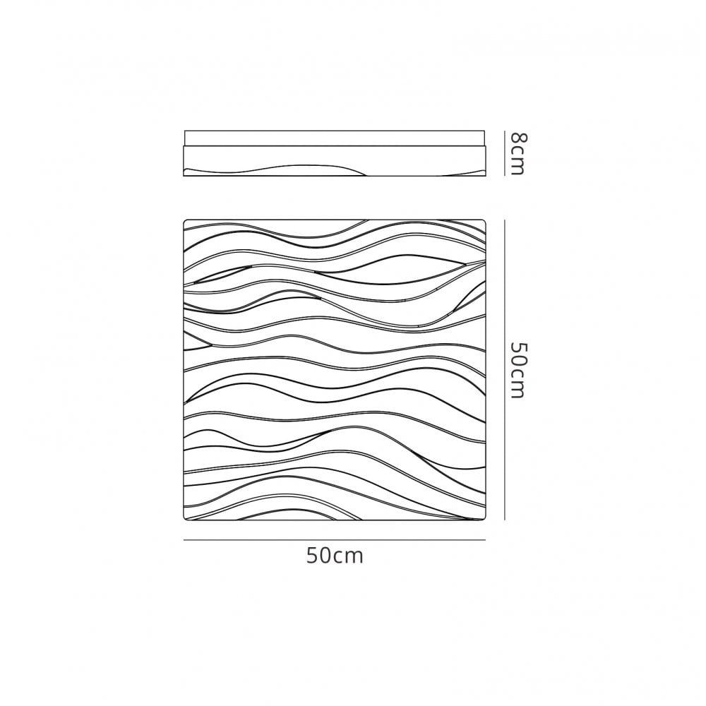 M5044 Arena Bathroom Ceiling/Wall Light Medium Square 36W LED Matt White/White Acrylic