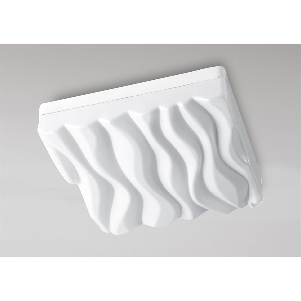 M5044 Arena Bathroom Ceiling/Wall Light Medium Square 36W LED Matt White/White Acrylic