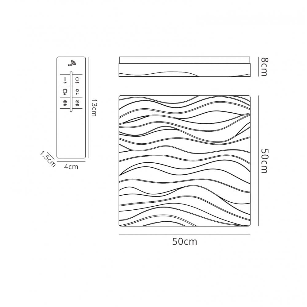 M5044R Arena Bathroom Ceiling / Wall Light Medium Square 40W LED Dimmable Matt White / Acrylic