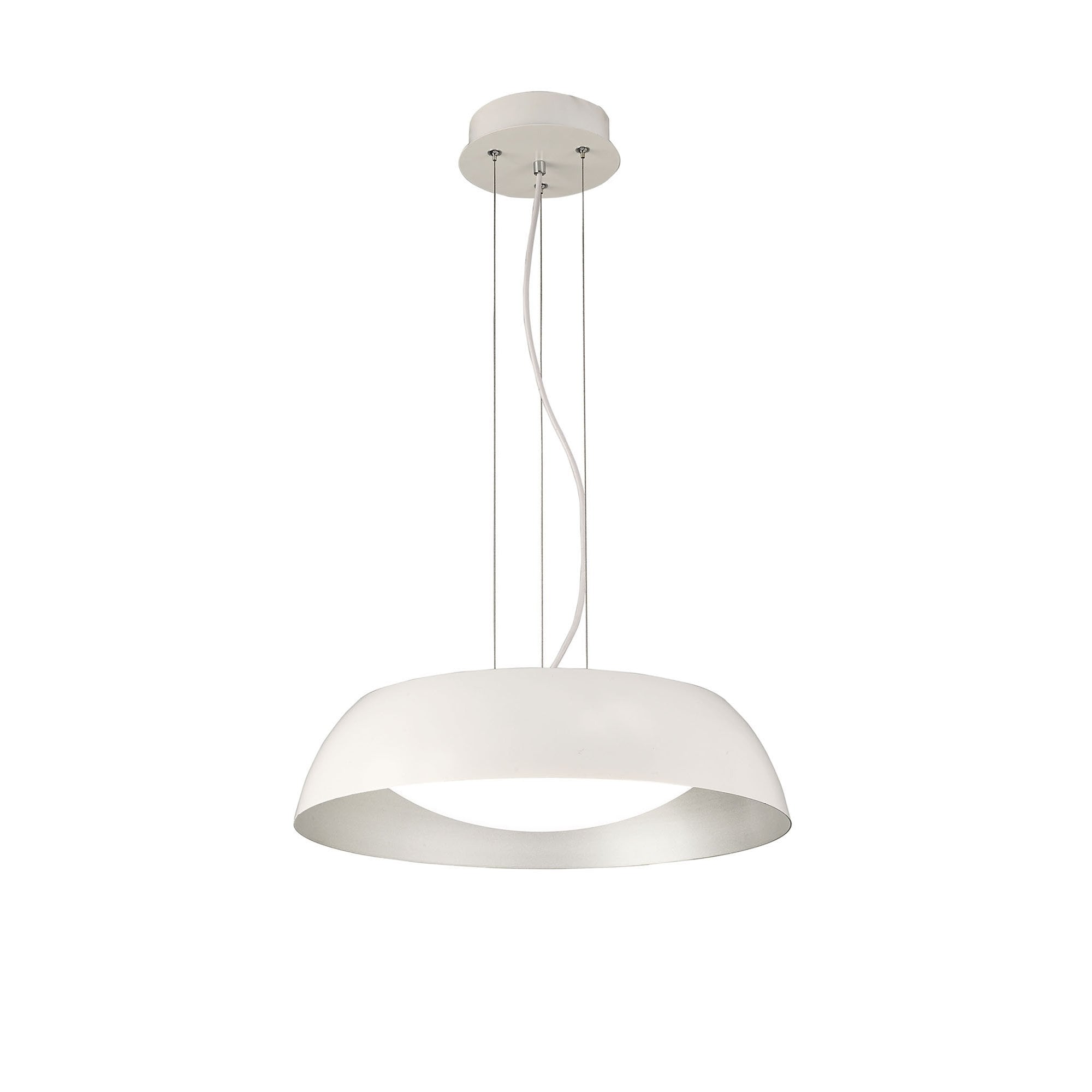 M4840 Argenta Pendant Small 18W LED Matt White/Silver/White Acrylic