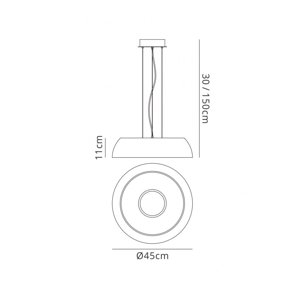 M4840 Argenta Pendant Small 18W LED Matt White/Silver/White Acrylic