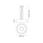 M4840 Argenta Pendant Small 18W LED Matt White/Silver/White Acrylic