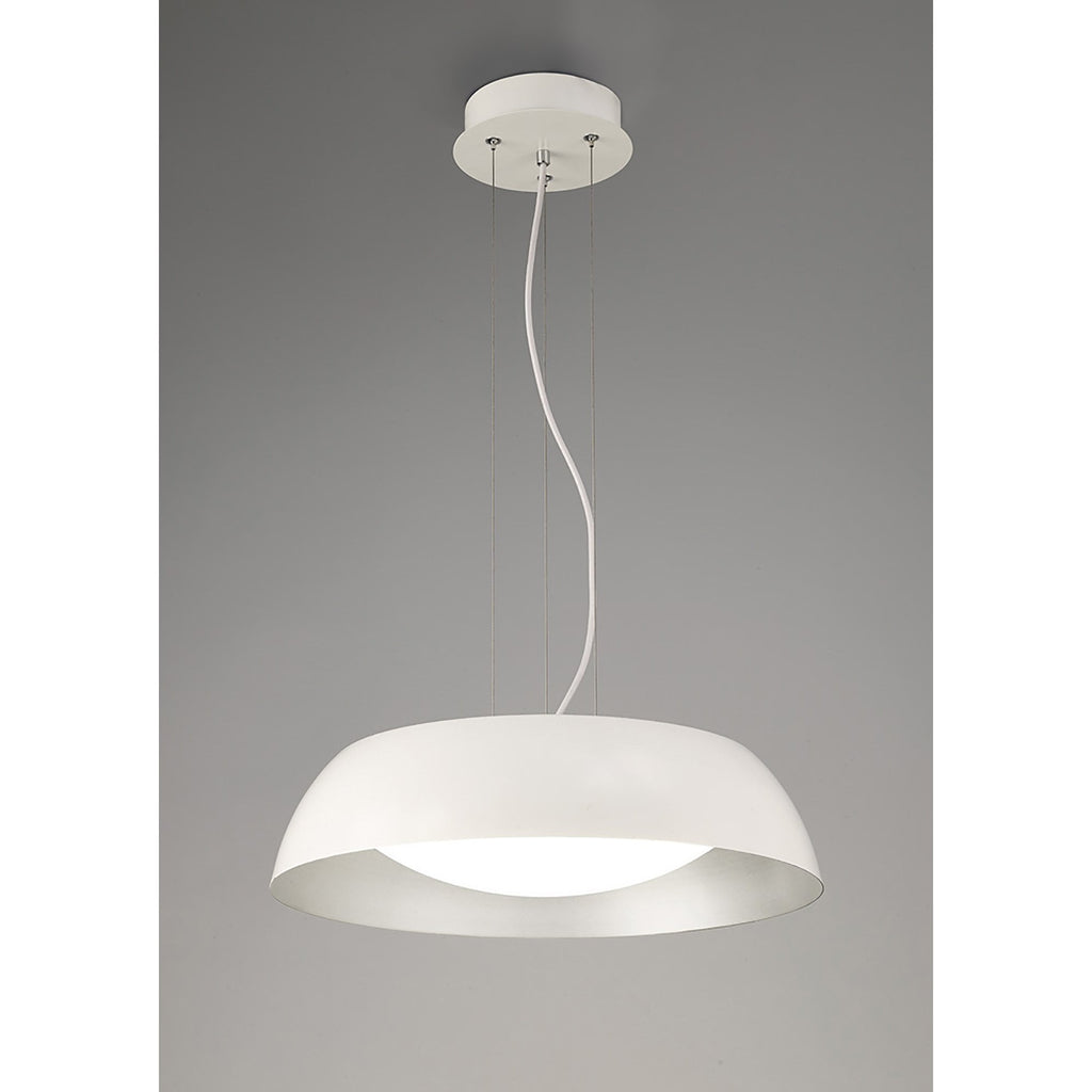 M4840 Argenta Pendant Small 18W LED Matt White/Silver/White Acrylic