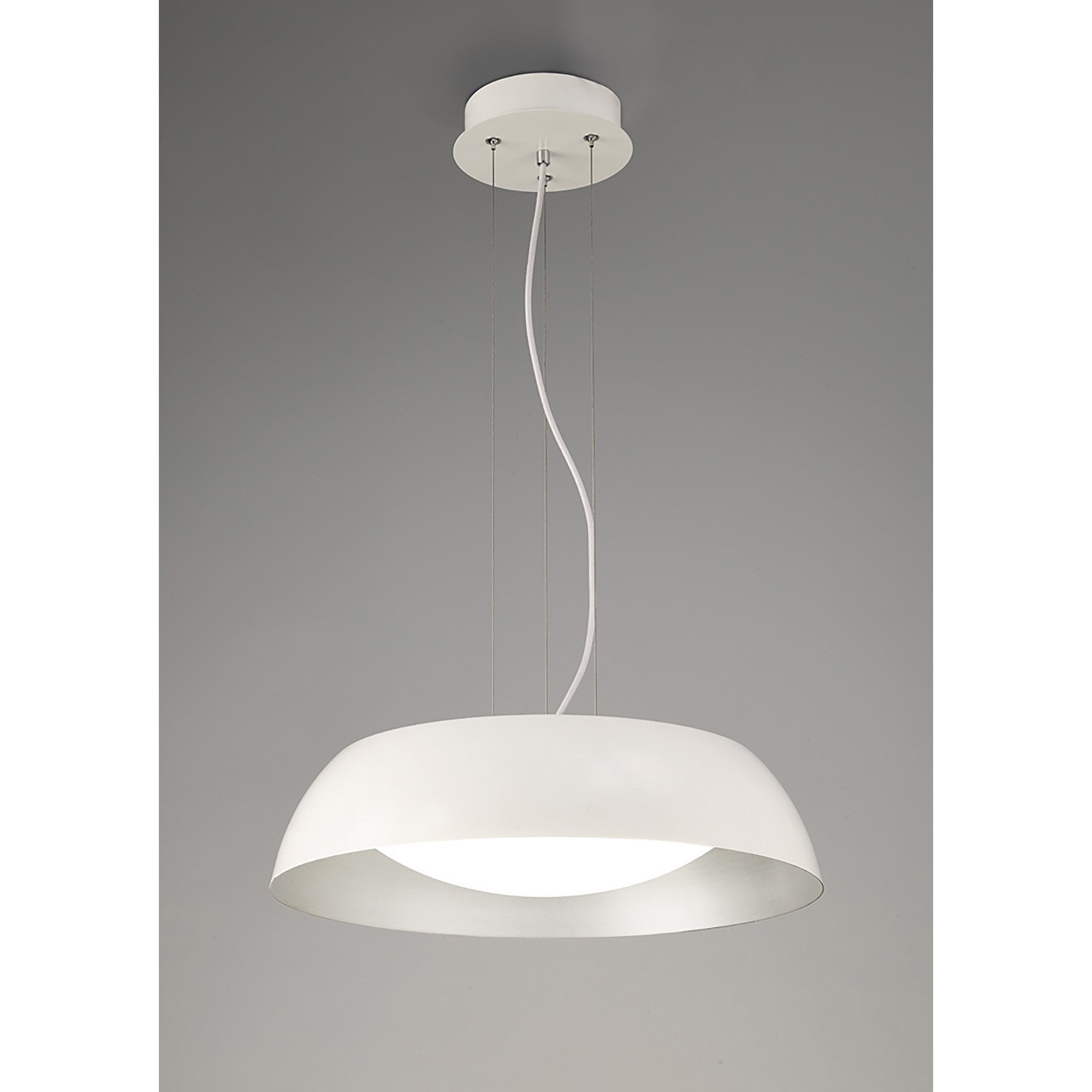 M4840 Argenta Pendant Small 18W LED Matt White/Silver/White Acrylic