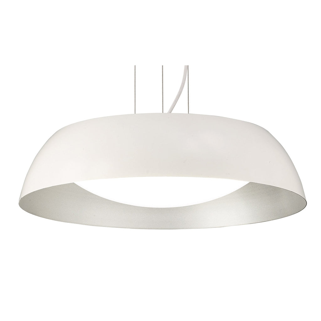 M4840 Argenta Pendant Small 18W LED Matt White/Silver/White Acrylic