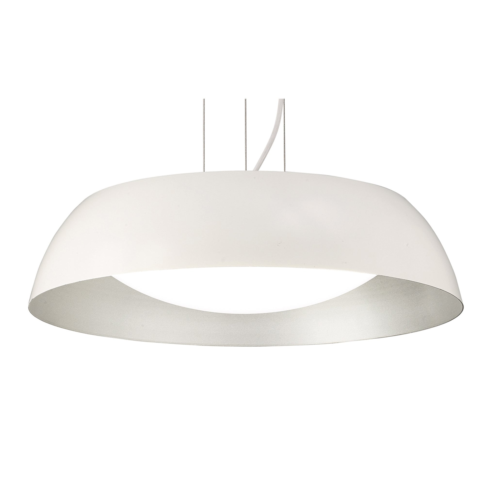 M4840 Argenta Pendant Small 18W LED Matt White/Silver/White Acrylic