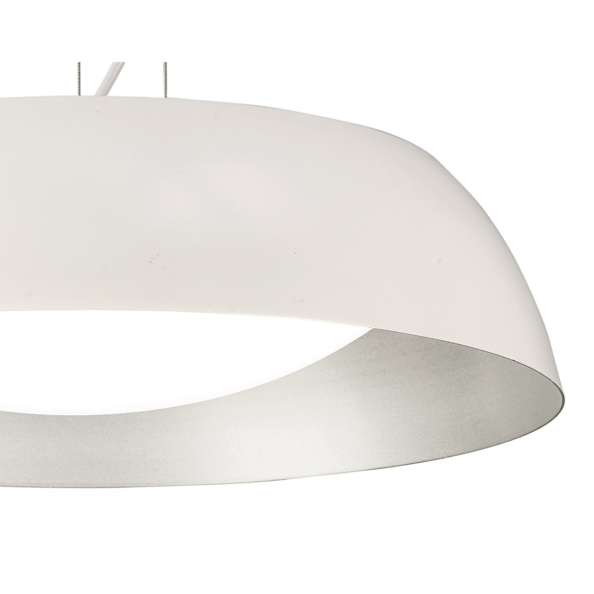 M4840 Argenta Pendant Small 18W LED Matt White/Silver/White Acrylic