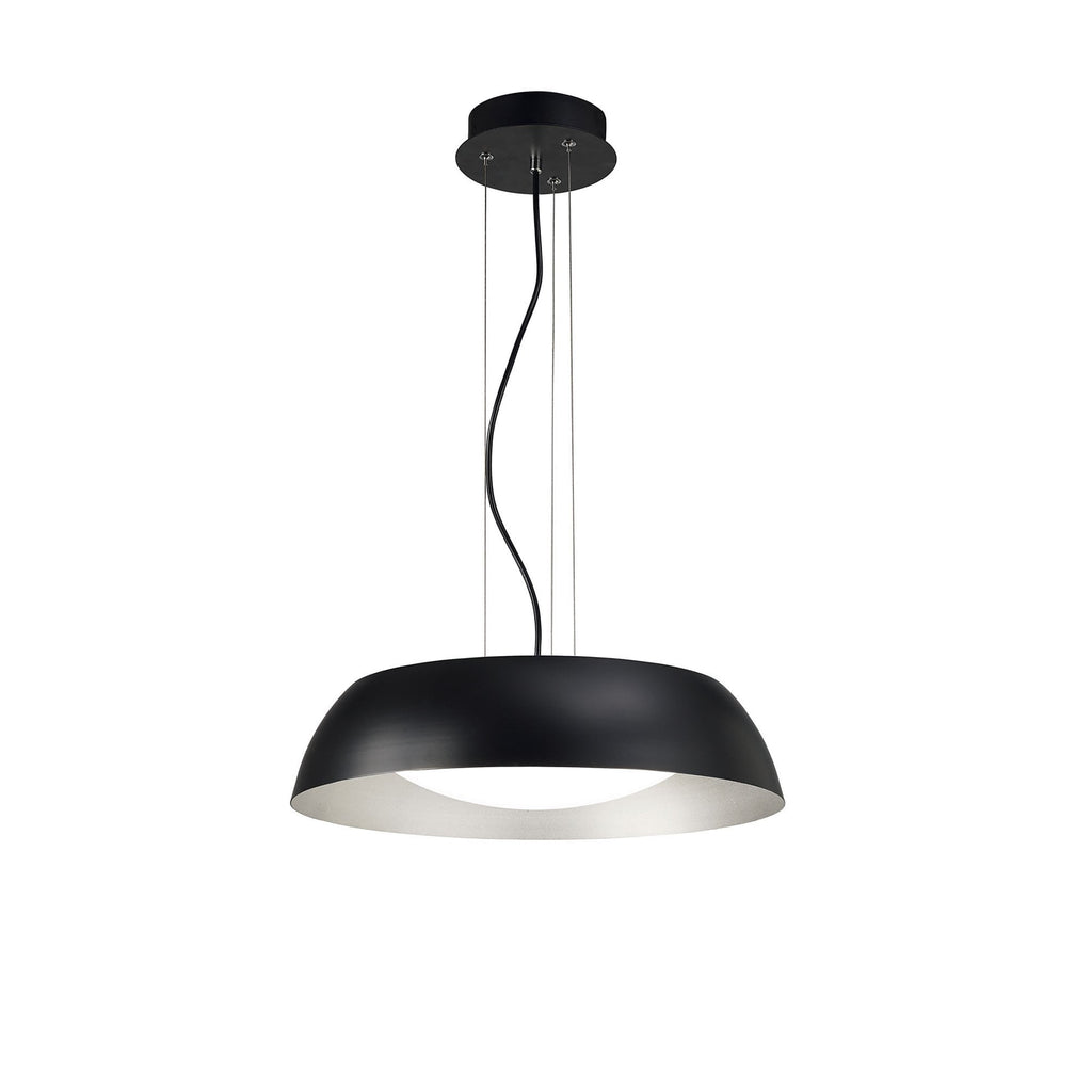 M4841 Argenta Pendant Small 18W LED Matt Black/Silver/White Acrylic
