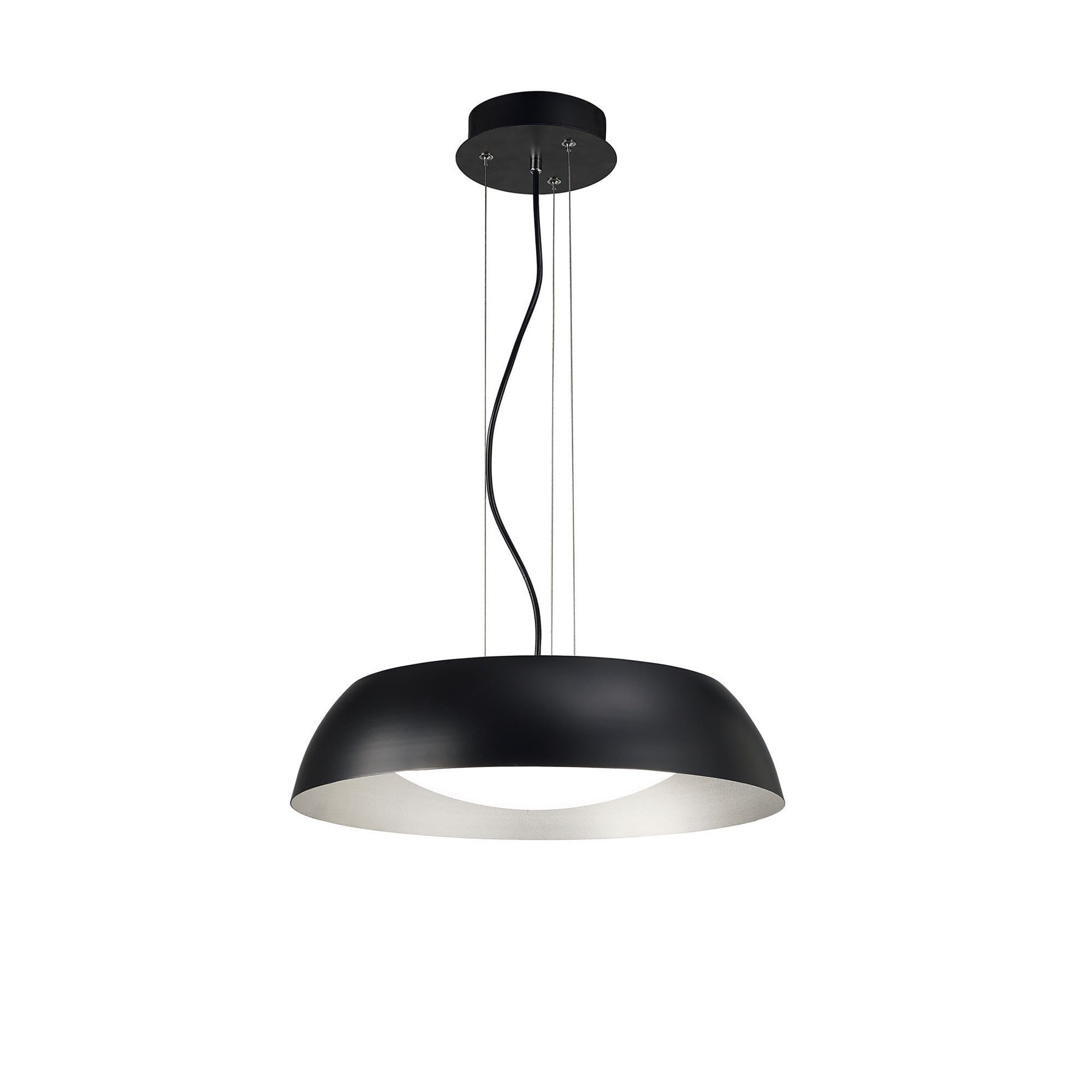 M4841 Argenta Pendant Small 18W LED Matt Black/Silver/White Acrylic