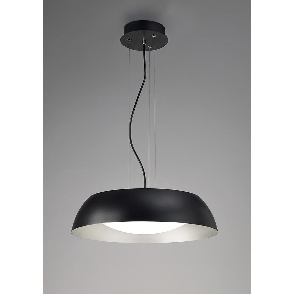 M4841 Argenta Pendant Small 18W LED Matt Black/Silver/White Acrylic