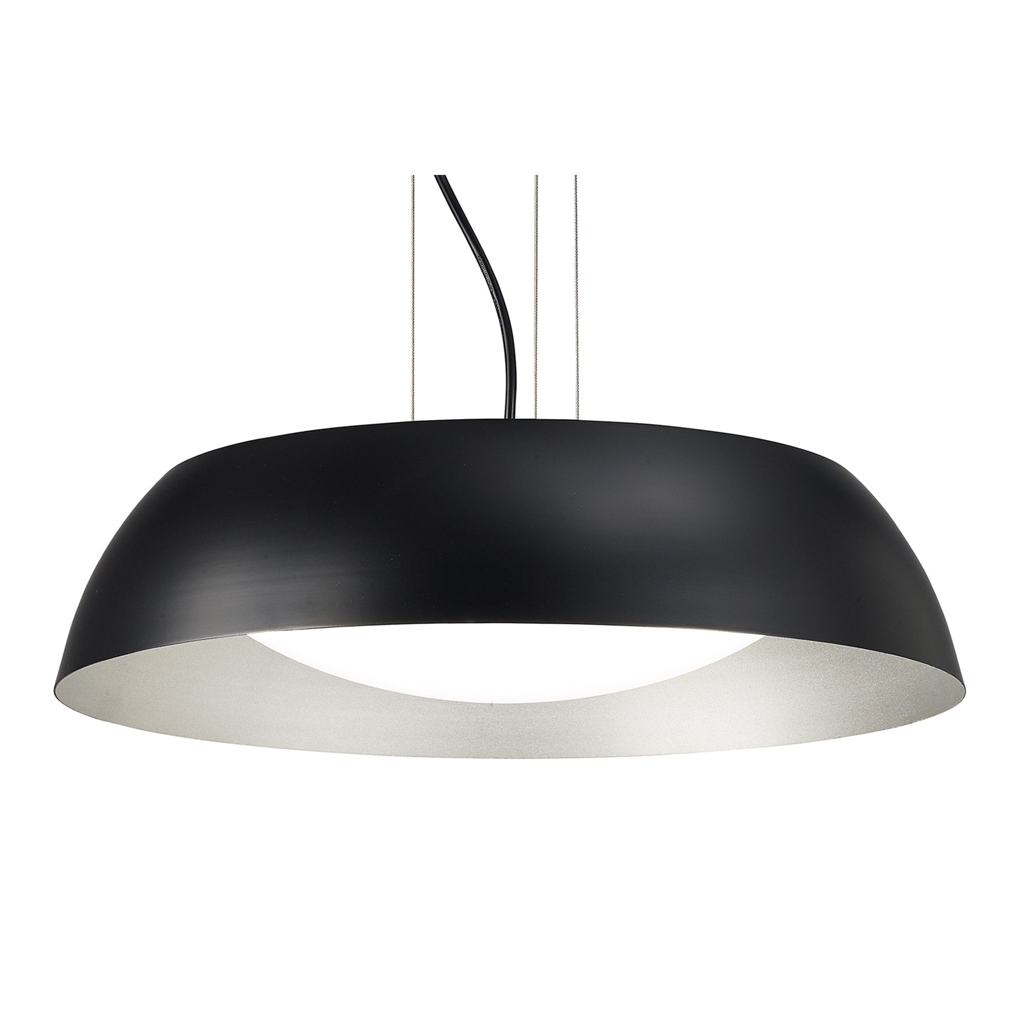 M4841 Argenta Pendant Small 18W LED Matt Black/Silver/White Acrylic