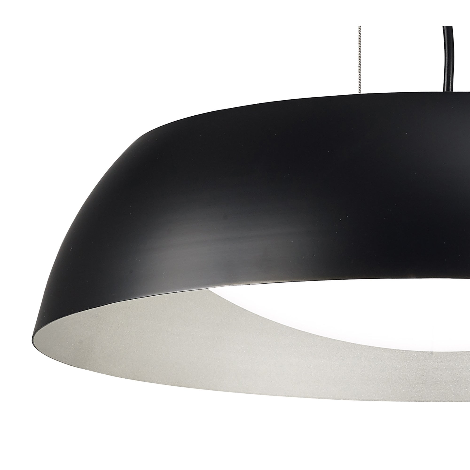 M4841 Argenta Pendant Small 18W LED Matt Black/Silver/White Acrylic