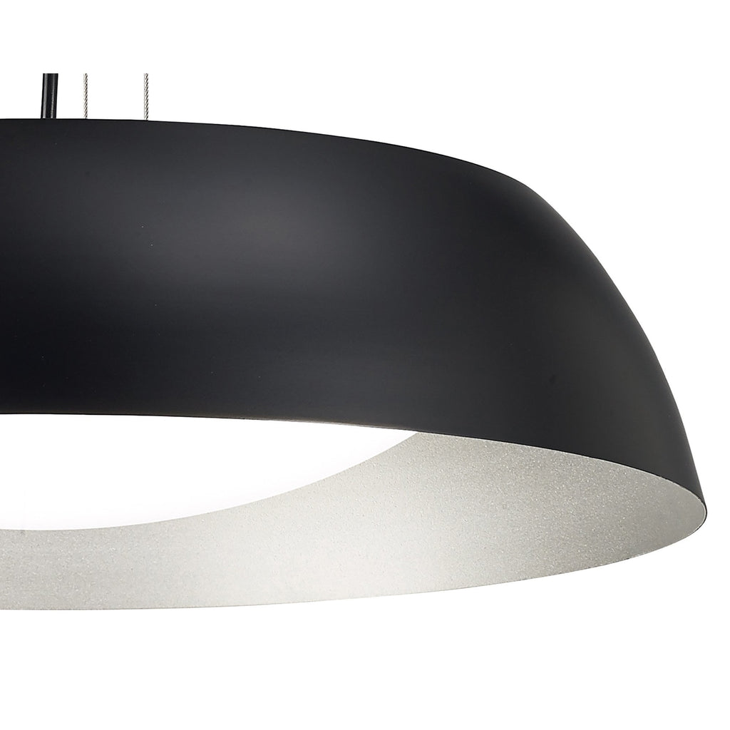 M4841 Argenta Pendant Small 18W LED Matt Black/Silver/White Acrylic
