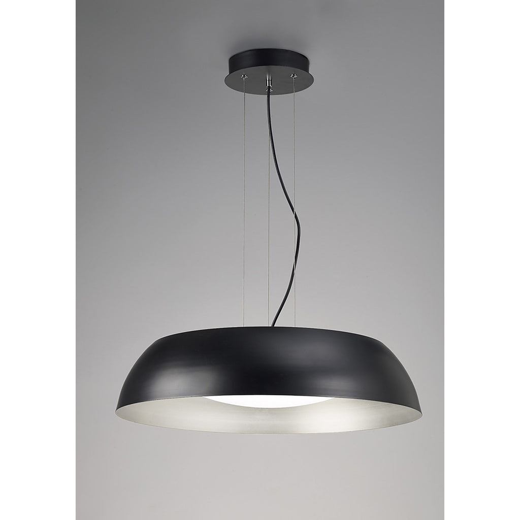 M4843 Argenta Pendant Large 30W LED Matt Black/Silver/White Acrylic