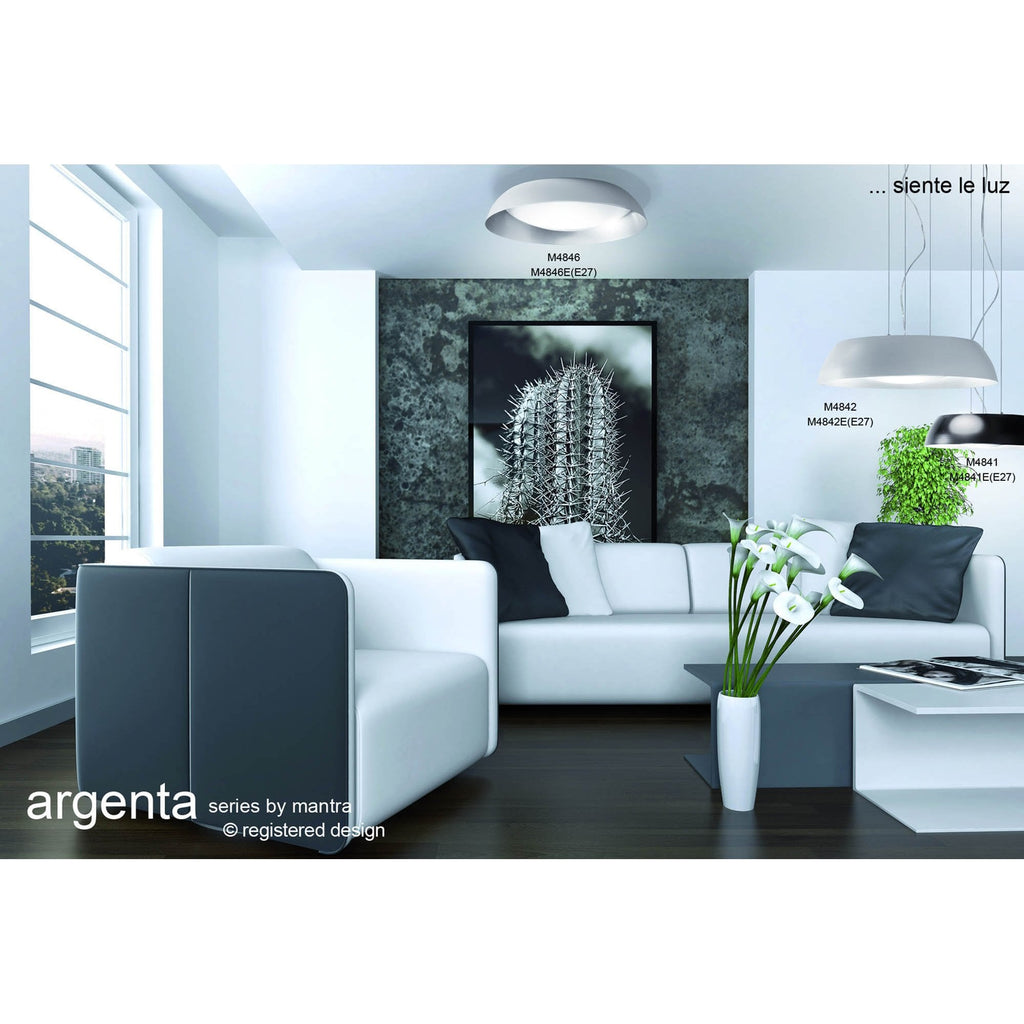 M4843 Argenta Pendant Large 30W LED Matt Black/Silver/White Acrylic