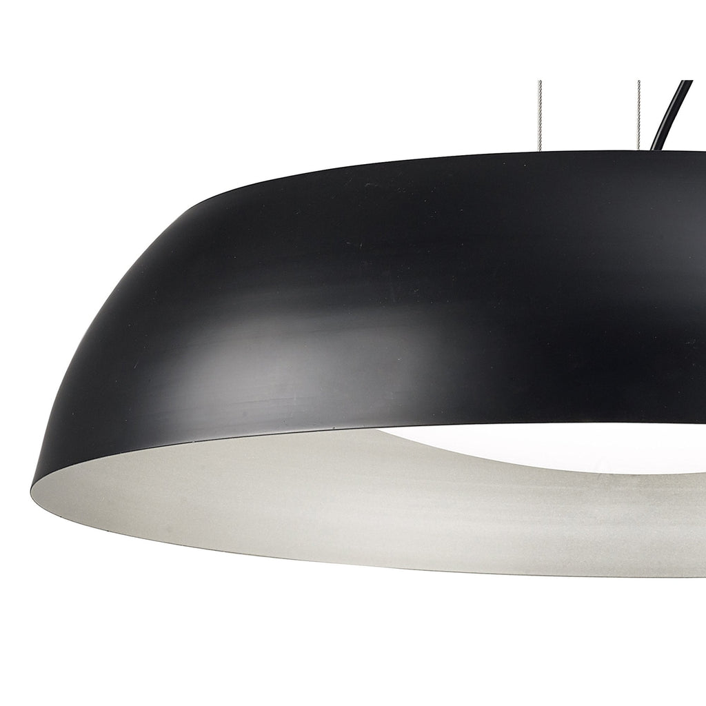M4843 Argenta Pendant Large 30W LED Matt Black/Silver/White Acrylic