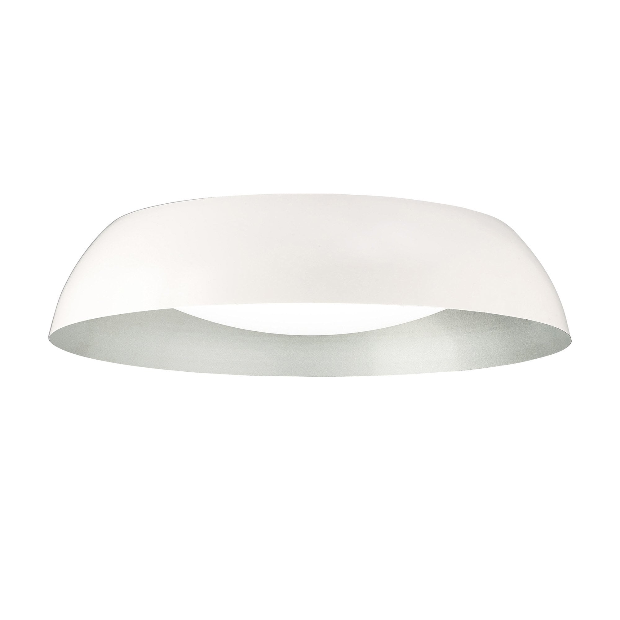 M4846E Argenta Flush Ceiling Large 5 Light 60cm Matt White/Silver/White Acrylic