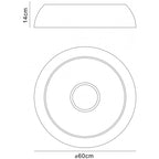 M4846E Argenta Flush Ceiling Large 5 Light 60cm Matt White/Silver/White Acrylic