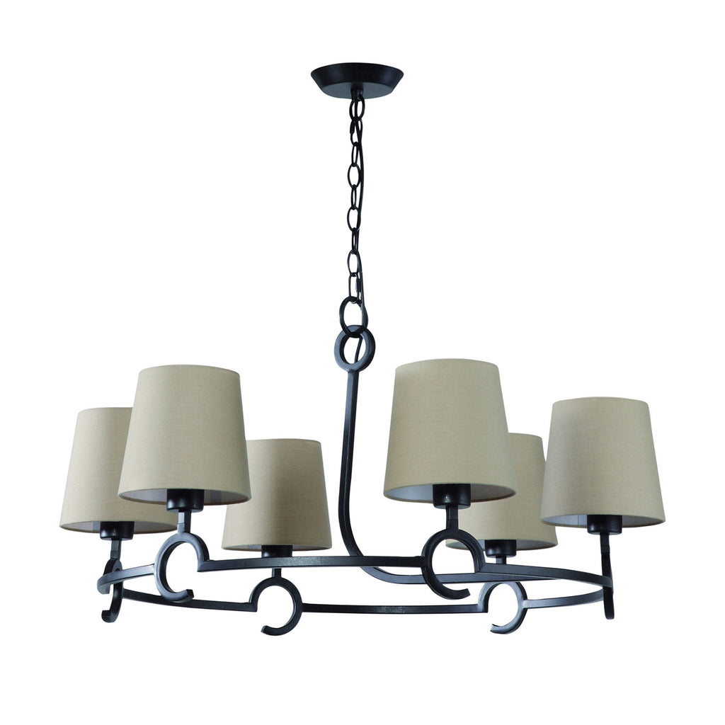 M5210 Argi Pendant 6 Light E27 Taupe Shades Brown Oxide