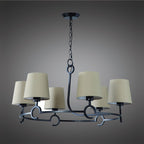 M5210 Argi Pendant 6 Light E27 Taupe Shades Brown Oxide