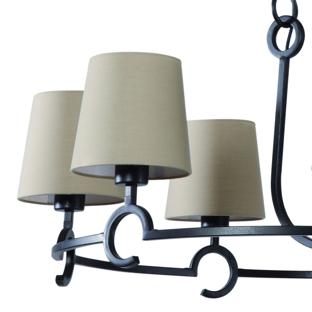 M5210 Argi Pendant 6 Light E27 Taupe Shades Brown Oxide
