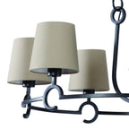 M5210 Argi Pendant 6 Light E27 Taupe Shades Brown Oxide
