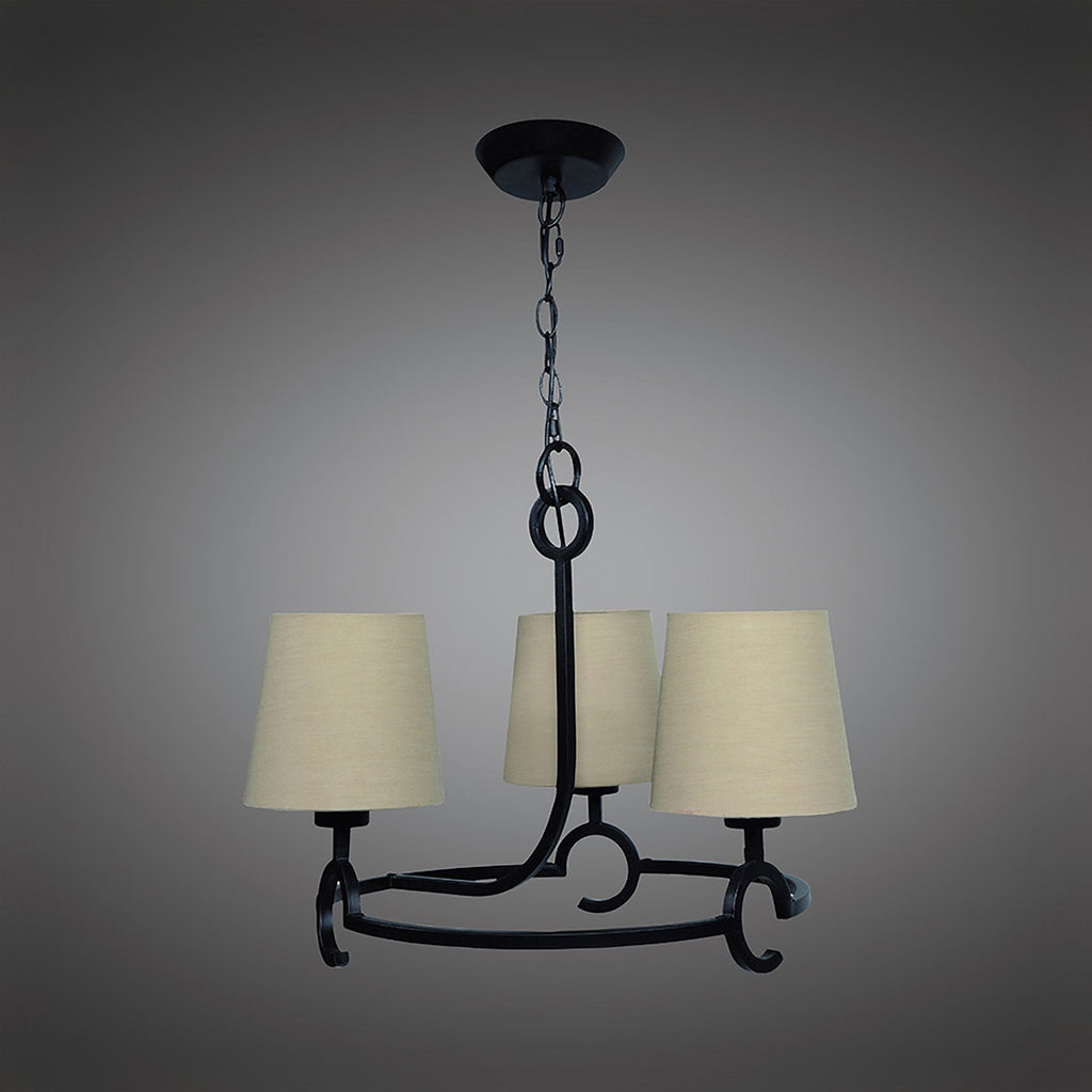 M5211 Argi Pendant 3 Light E27 Taupe Shades Brown Oxide