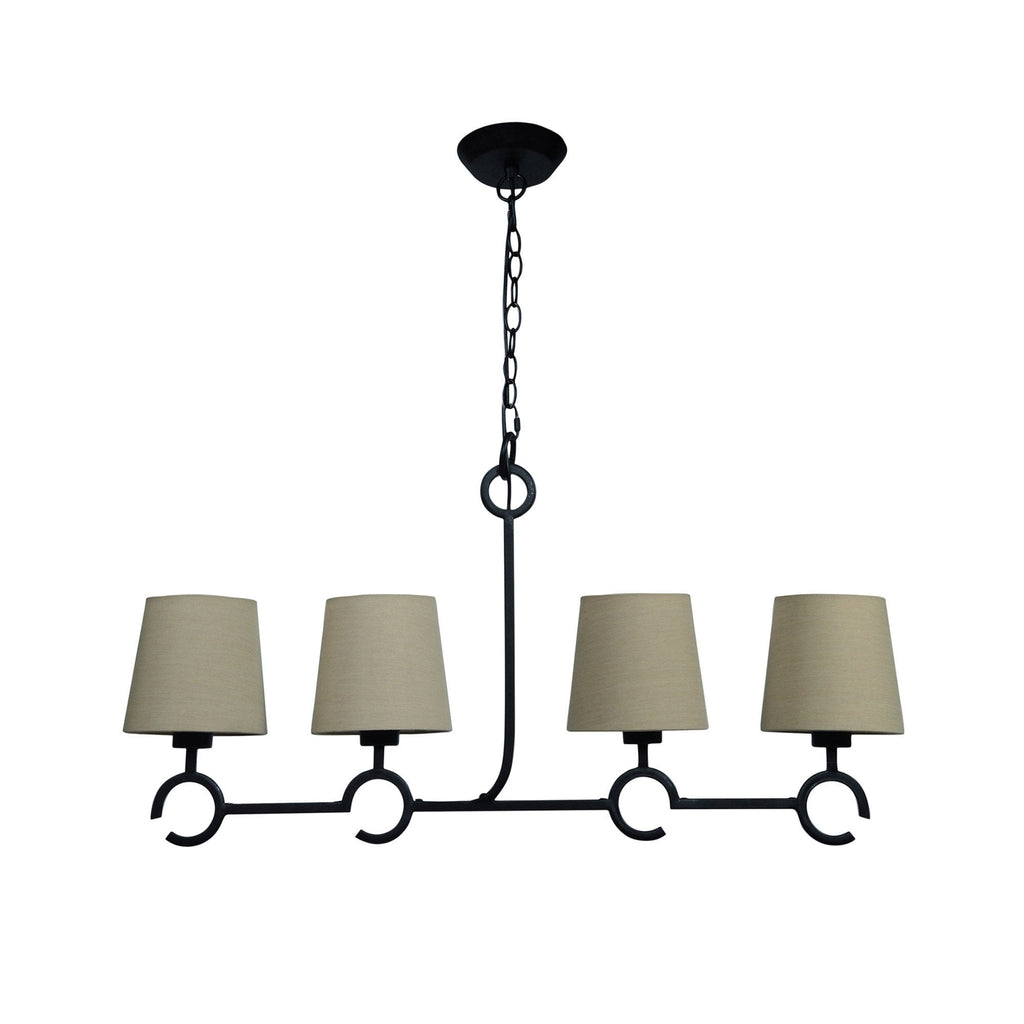 M5212 Argi Linear Pendant 4 Light Line E27 Taupe Shades Brown Oxide