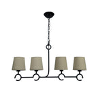 M5212 Argi Linear Pendant 4 Light Line E27 Taupe Shades Brown Oxide