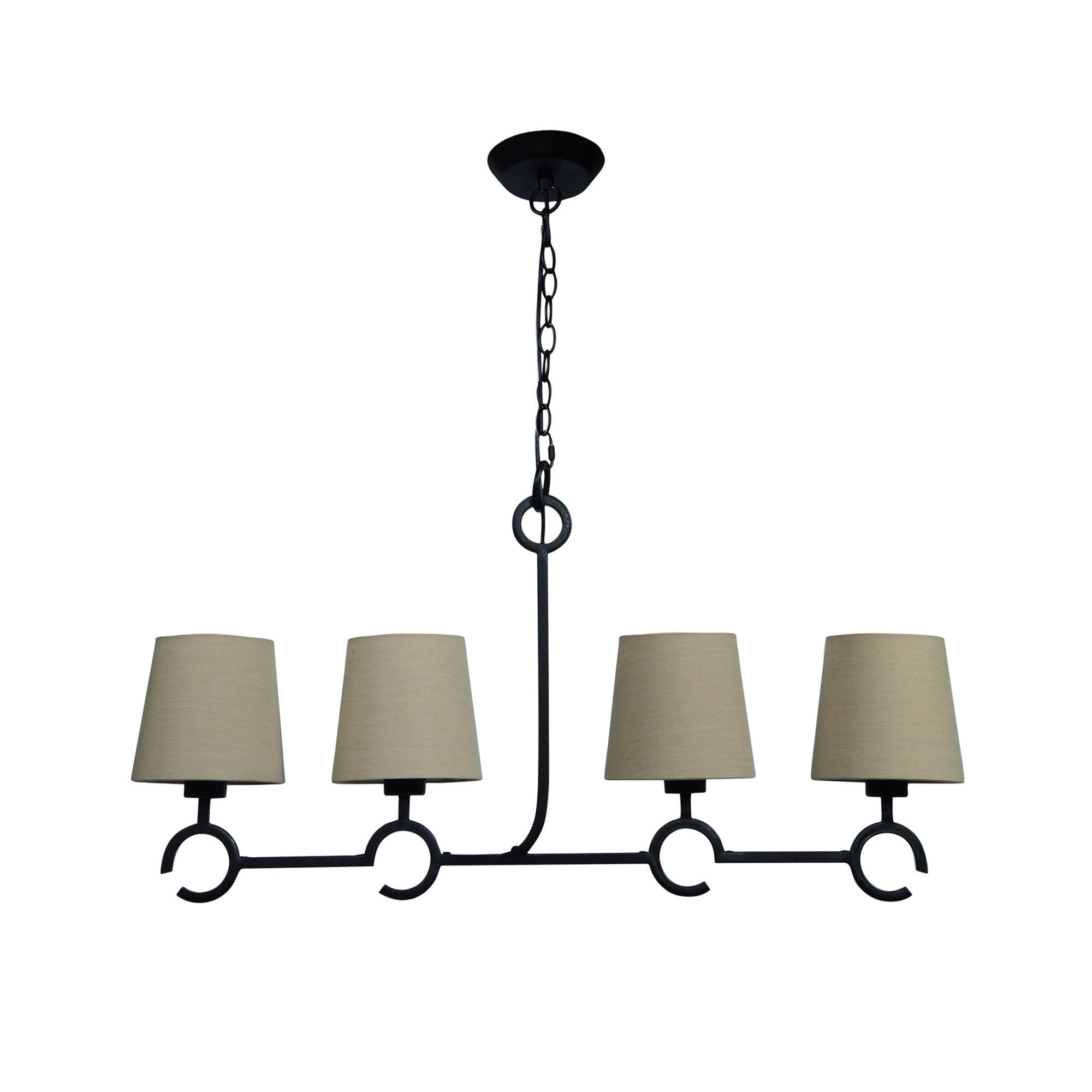 M5212 Argi Linear Pendant 4 Light Line E27 Taupe Shades Brown Oxide
