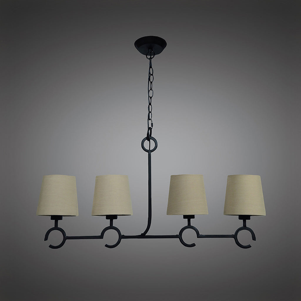 M5212 Argi Linear Pendant 4 Light Line E27 Taupe Shades Brown Oxide