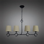 M5212 Argi Linear Pendant 4 Light Line E27 Taupe Shades Brown Oxide