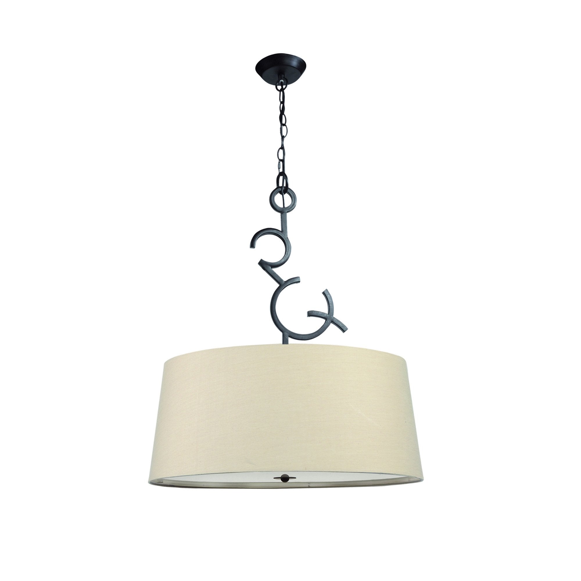 M5213 Argi Pendant 3 Light E27 Round Taupe Shades Brown Oxide
