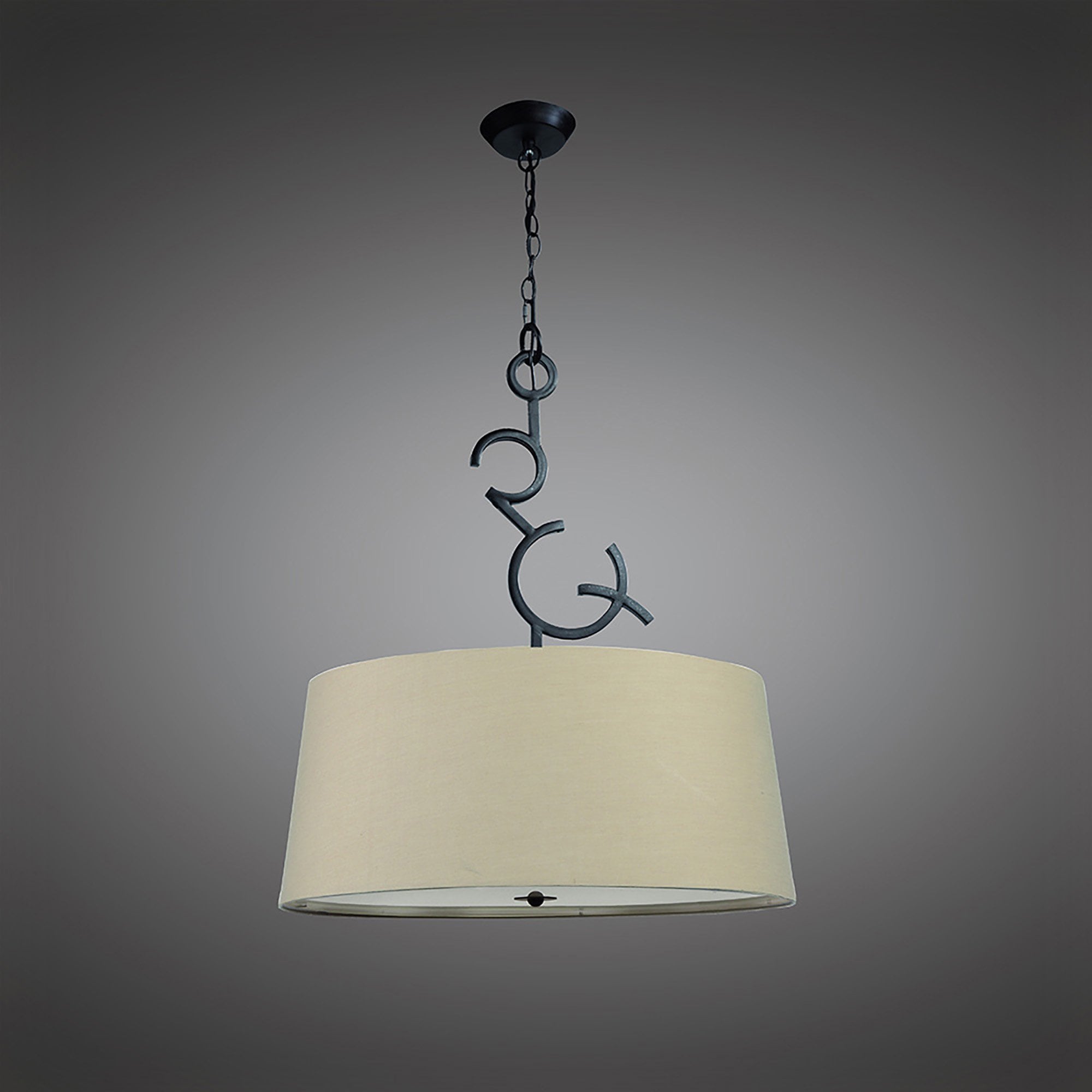 M5213 Argi Pendant 3 Light E27 Round Taupe Shades Brown Oxide