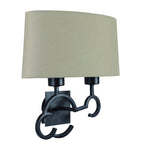 M5215 Argi Wall Lamp 2 Light E27 Taupe Shade Brown Oxide