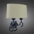M5215 Argi Wall Lamp 2 Light E27 Taupe Shade Brown Oxide