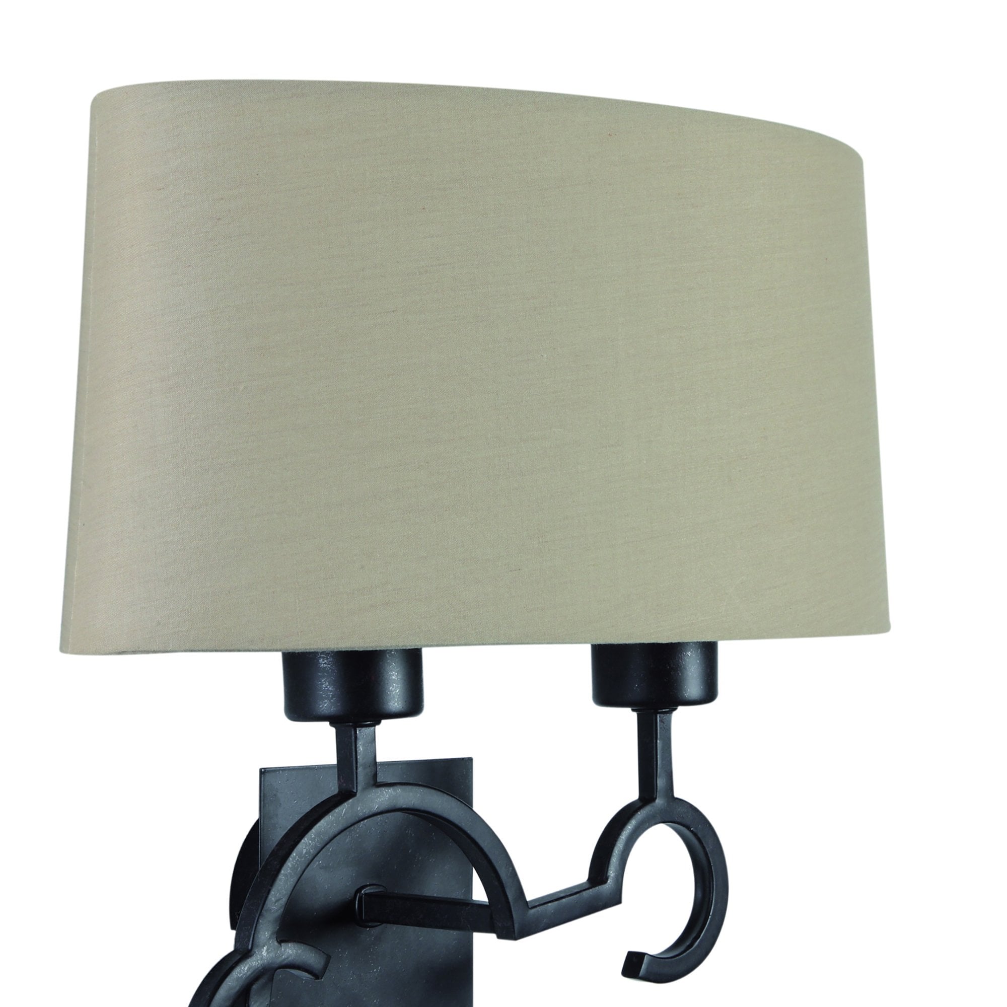 M5215 Argi Wall Lamp 2 Light E27 Taupe Shade Brown Oxide