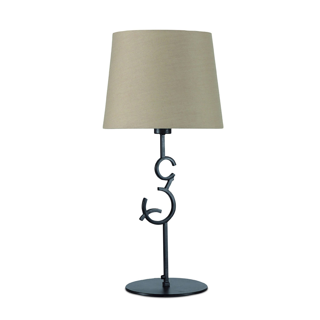 M5218 Argi Table Lamp 1 Light E27 Large Taupe Shade Brown Oxide