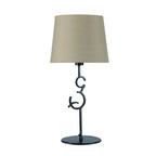 M5218 Argi Table Lamp 1 Light E27 Large Taupe Shade Brown Oxide