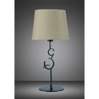 M5218 Argi Table Lamp 1 Light E27 Large Taupe Shade Brown Oxide