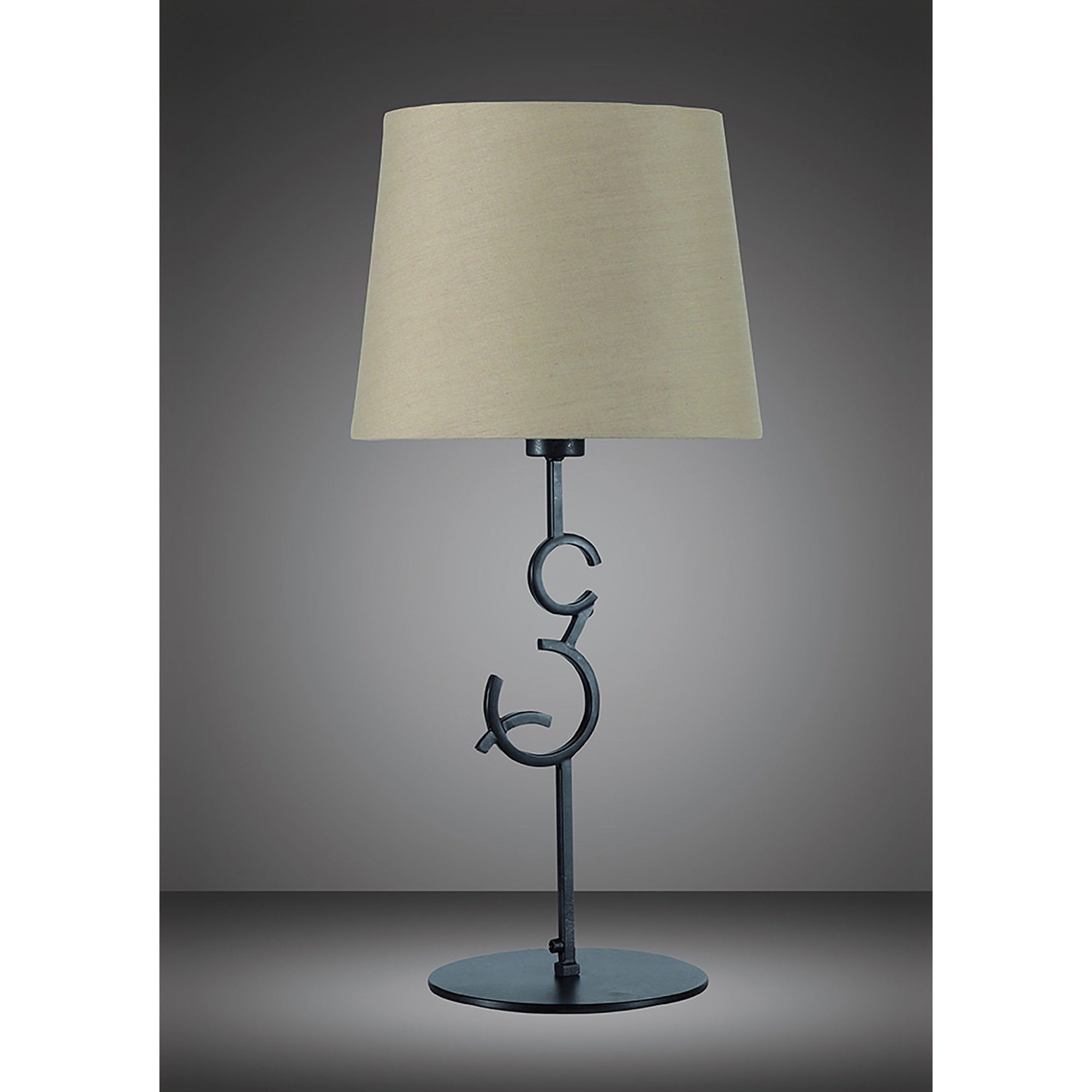 M5218 Argi Table Lamp 1 Light E27 Large Taupe Shade Brown Oxide