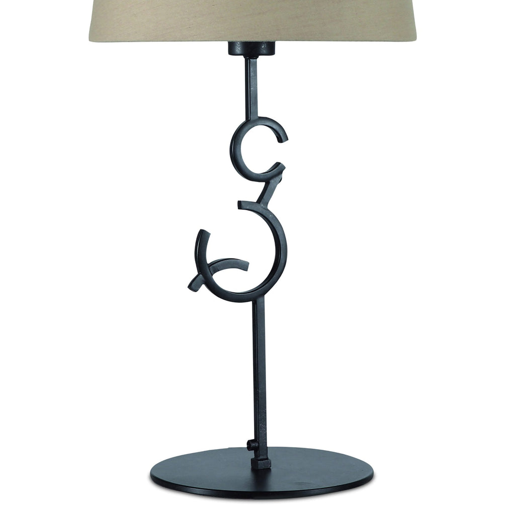 M5218 Argi Table Lamp 1 Light E27 Large Taupe Shade Brown Oxide