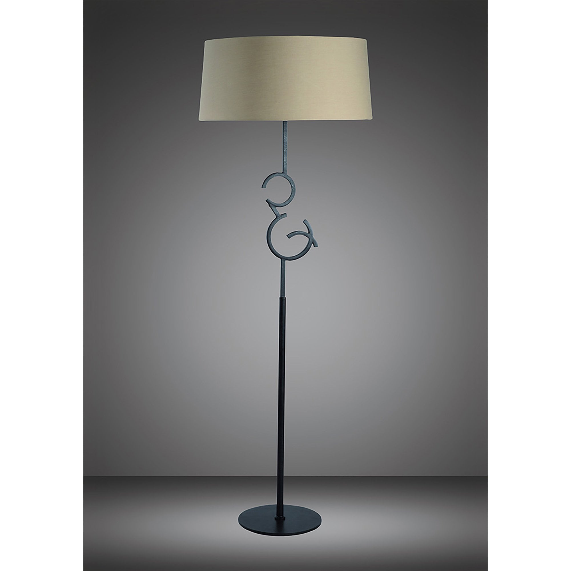 M5219 Argi Floor Lamp 3 Light E27 Taupe Shade Brown Oxide