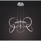 M5751 Aros Pendant 89cm Diameter 7 Ring 81W LED Chrome
