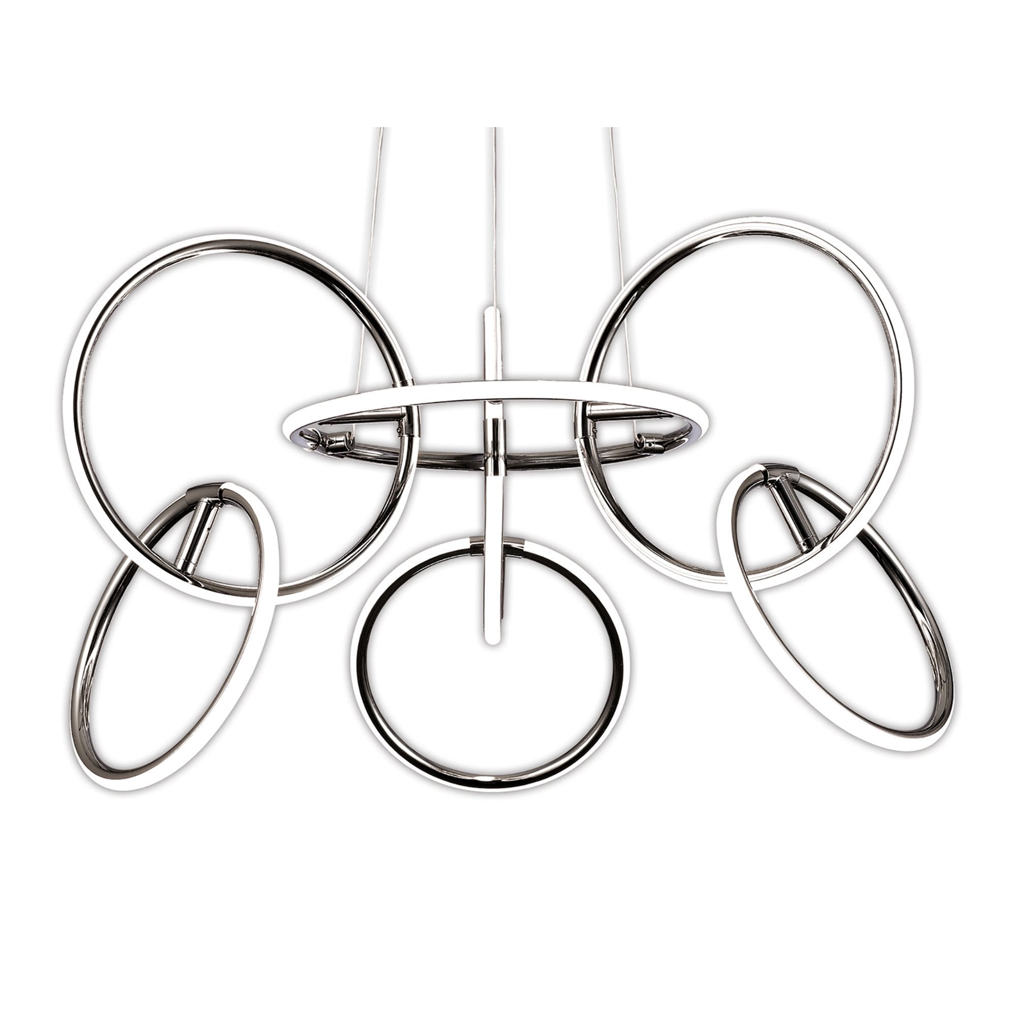 M5751 Aros Pendant 89cm Diameter 7 Ring 81W LED Chrome