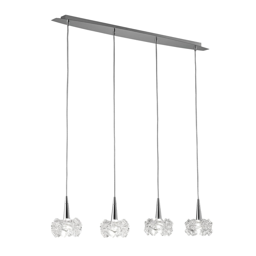 M3950 Artic Linear Pendant 4 Light G9 Line Polished Chrome